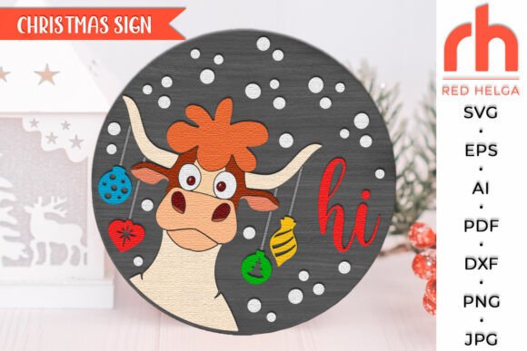 Cow Hi SVG: A Festive Embroidery Design for Seasonal Projects