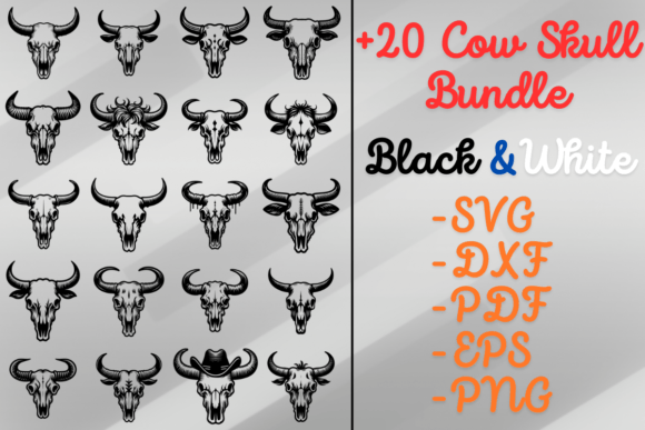 Cow Skull SVG Bundle: A Rugged Design for Real Projects