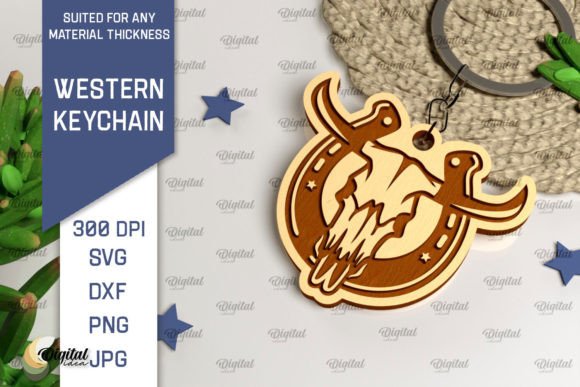 Cowboy Western Keychain Laser Cut Design Review