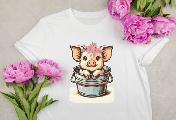 Cute Pig Let in a Tin Bucket Embroidery Design Review