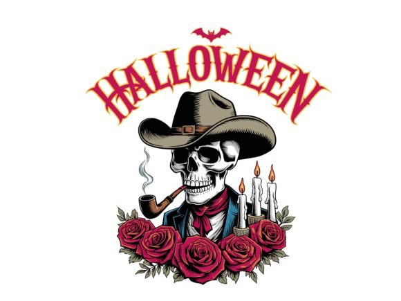 Halloween Skeleton Smoking Pipe Vector Review for Real Embroidery Projects