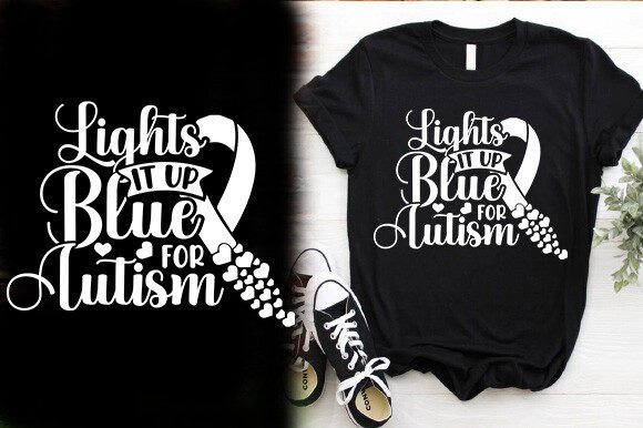 LIGHTS IT UP BLUE for Autism T-Shirt Design Review