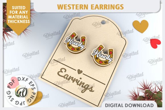 Valentine’s Western Earrings Laser Cut Design Review