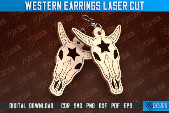 Western Earrings Laser Cut Design for Real-World Projects